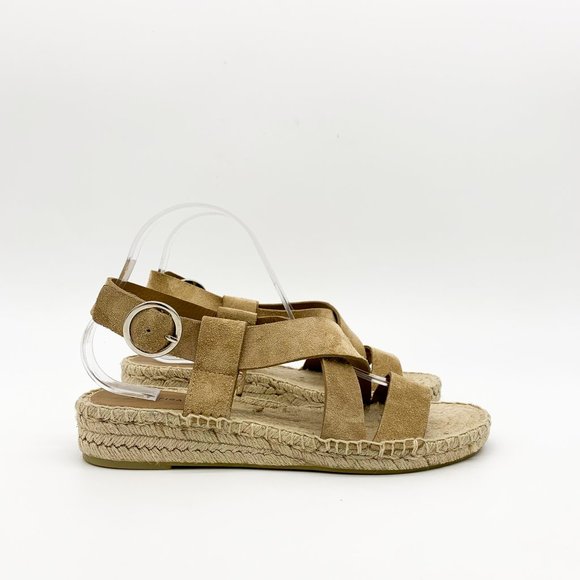 Via Spiga Shoes - VIA SPIGA Gia Suede Espadrille Sandals Desert
